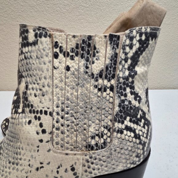 Snakeskin Booties Women's Size 9 Fall Ankle Boots Steve Madden Block Heel - Picture 5 of 11